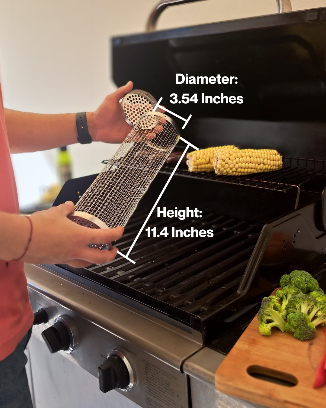 Rolling Grilling Basket with Stands